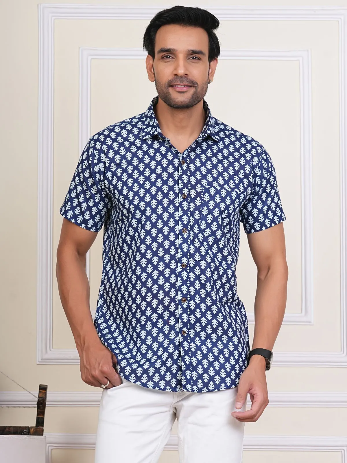 the classicot blue printed shirt for men under Rs 999