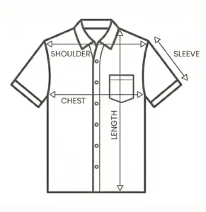 the classicot cotton printed half sleeves shirt size chart front