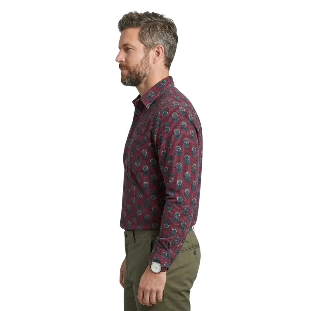 Red shirt for men printed full sleeves summer wear casual