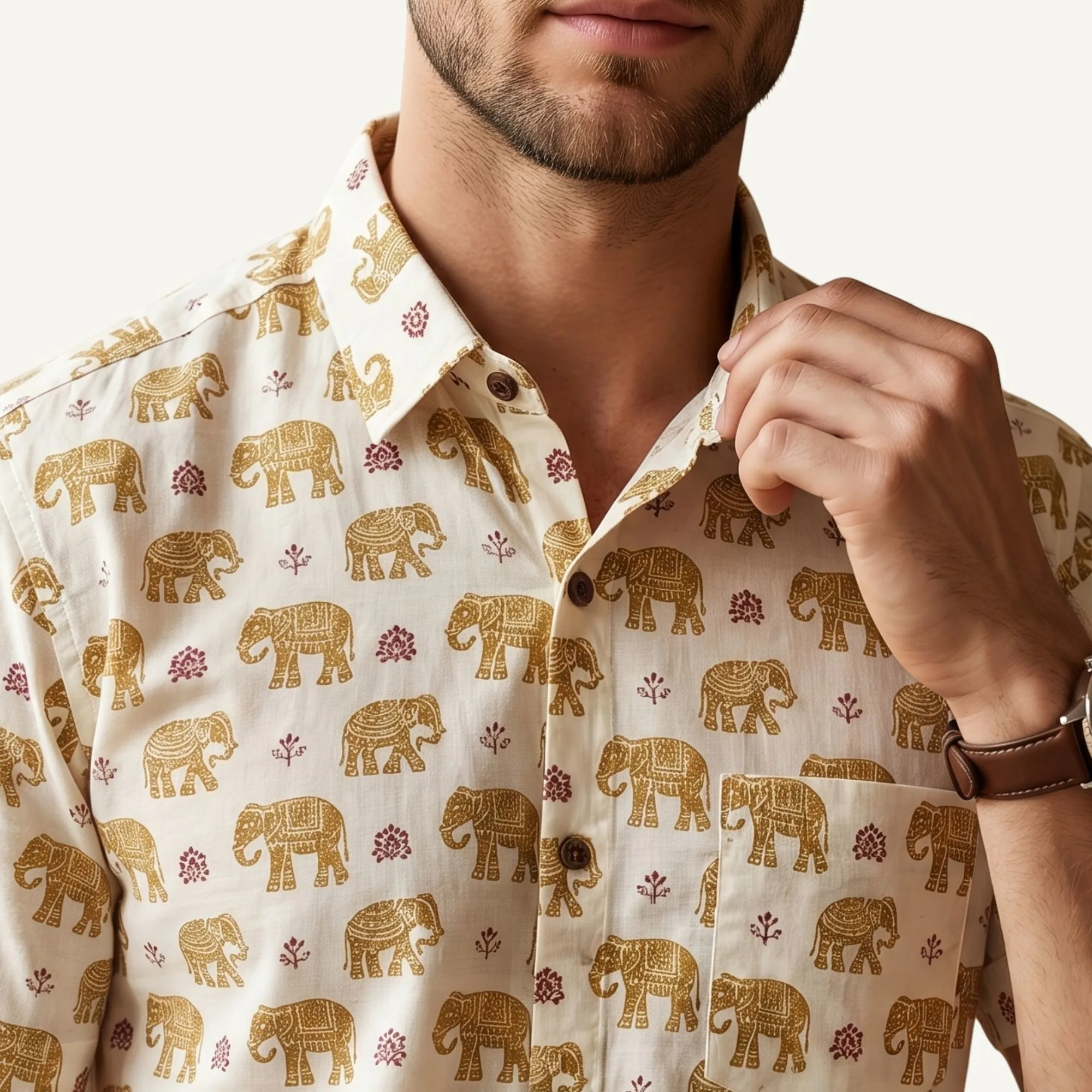 printed shirt for men jaipuri printed cotton